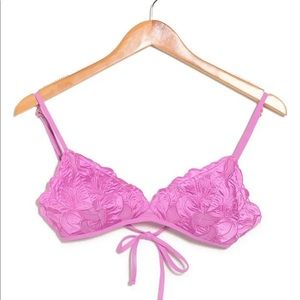 L Space Jean Floral Bikini Top